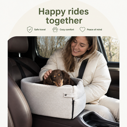 Polyester Dog Car Booster Seat — Plush & Durable (Small/Medium)