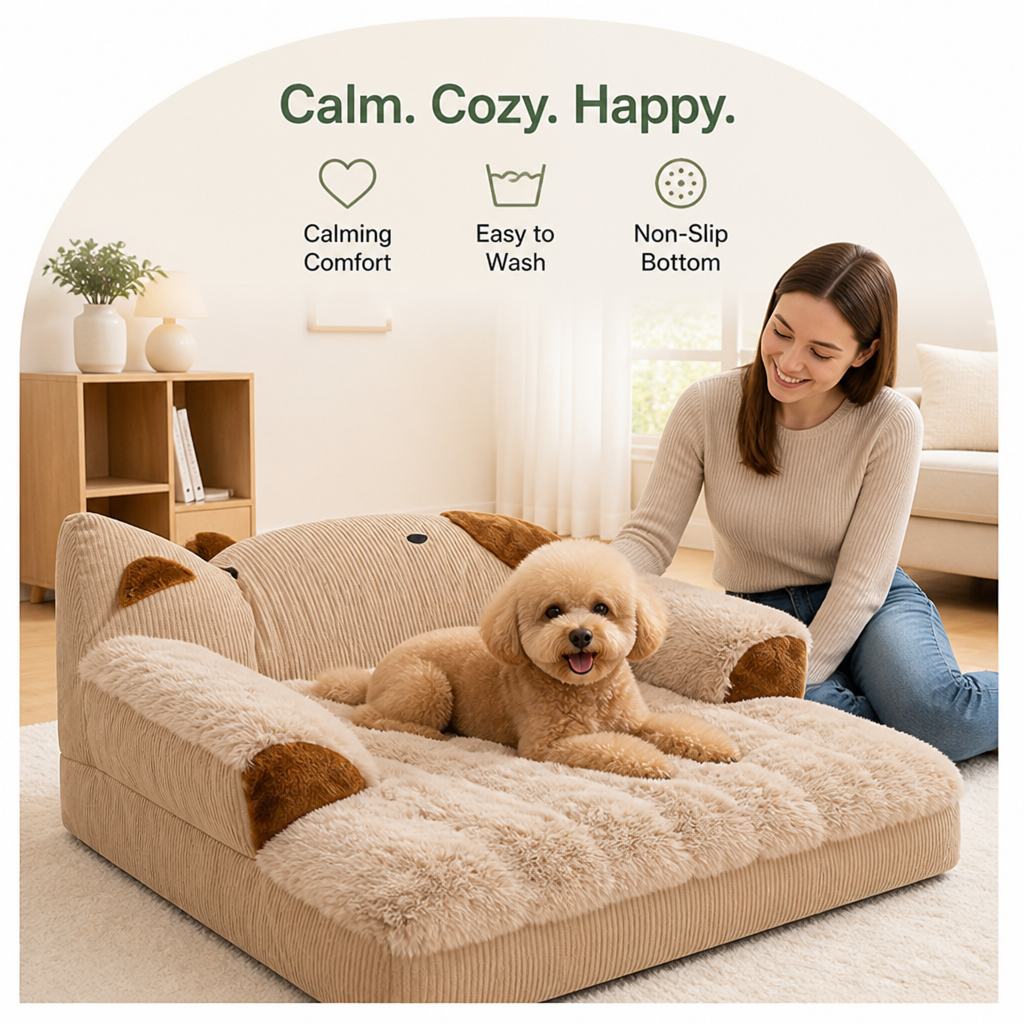 Calming Washable & Non-Slip Sofa Bed (Removable Cover)