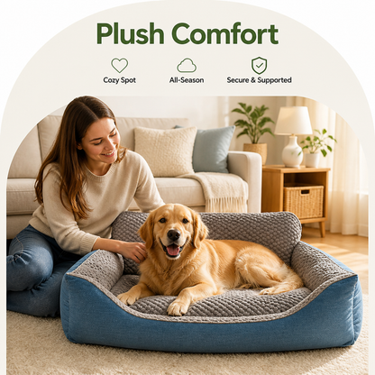Plush High-Back & Thick Padding Pet Sofa Bed