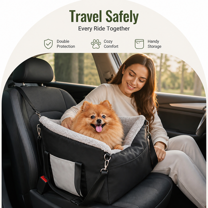 Double Seat Belts & Washable Dog Car Seat (Small Dog)