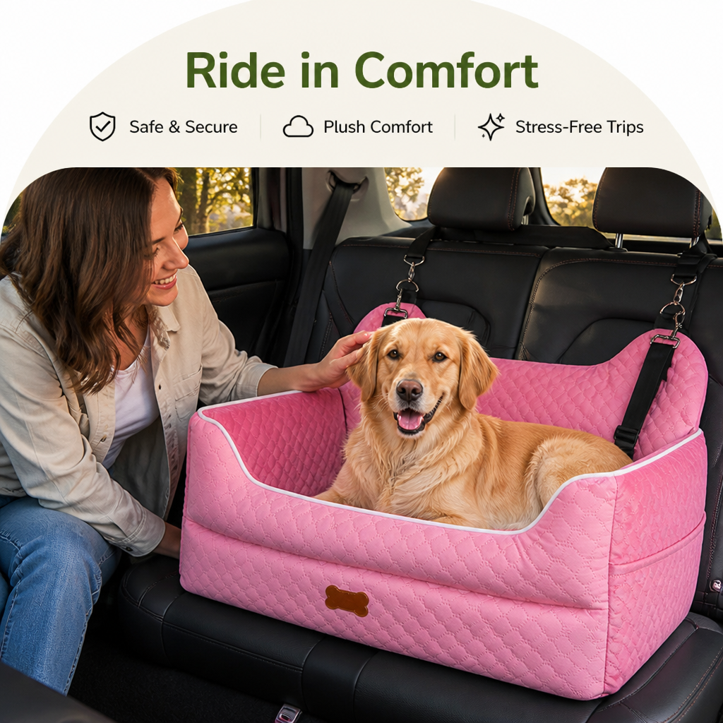 Thick Padded Dog Booster Seat (Removable & Washable Cover)