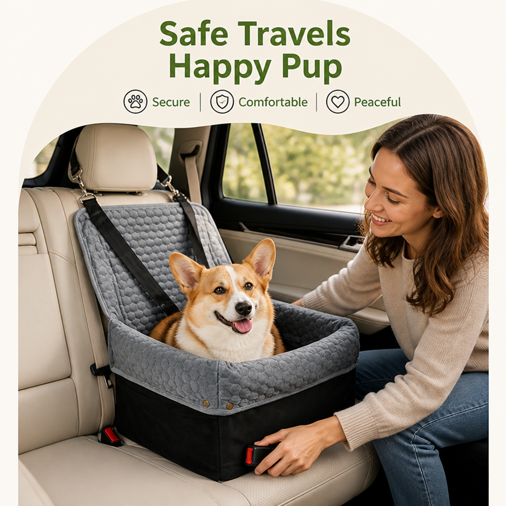 Non-Slip Memory Foam & Adjustable Straps Booster Seat (Removable Cover)