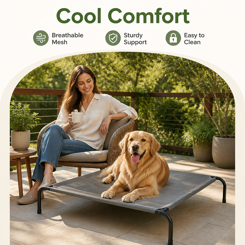 Cooling Breathable Mesh Elevated Dog Bed