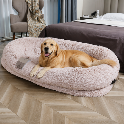 Orthopedic & Washable Faux Fur Human Dog Bed (Detachable Cover)