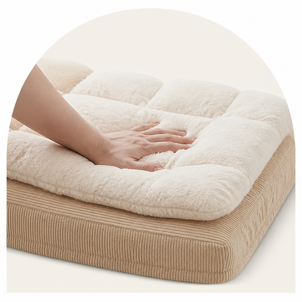 Ergonomic Spinal Support & Removable Pillow Dog Bed