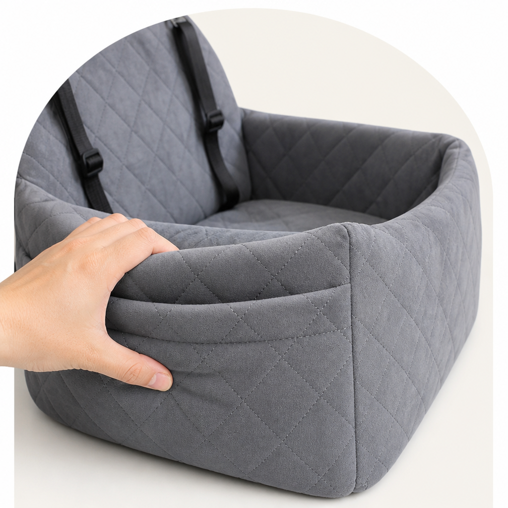 Breathable & Washable Dog Car Seat (Built-In Safety Belt)