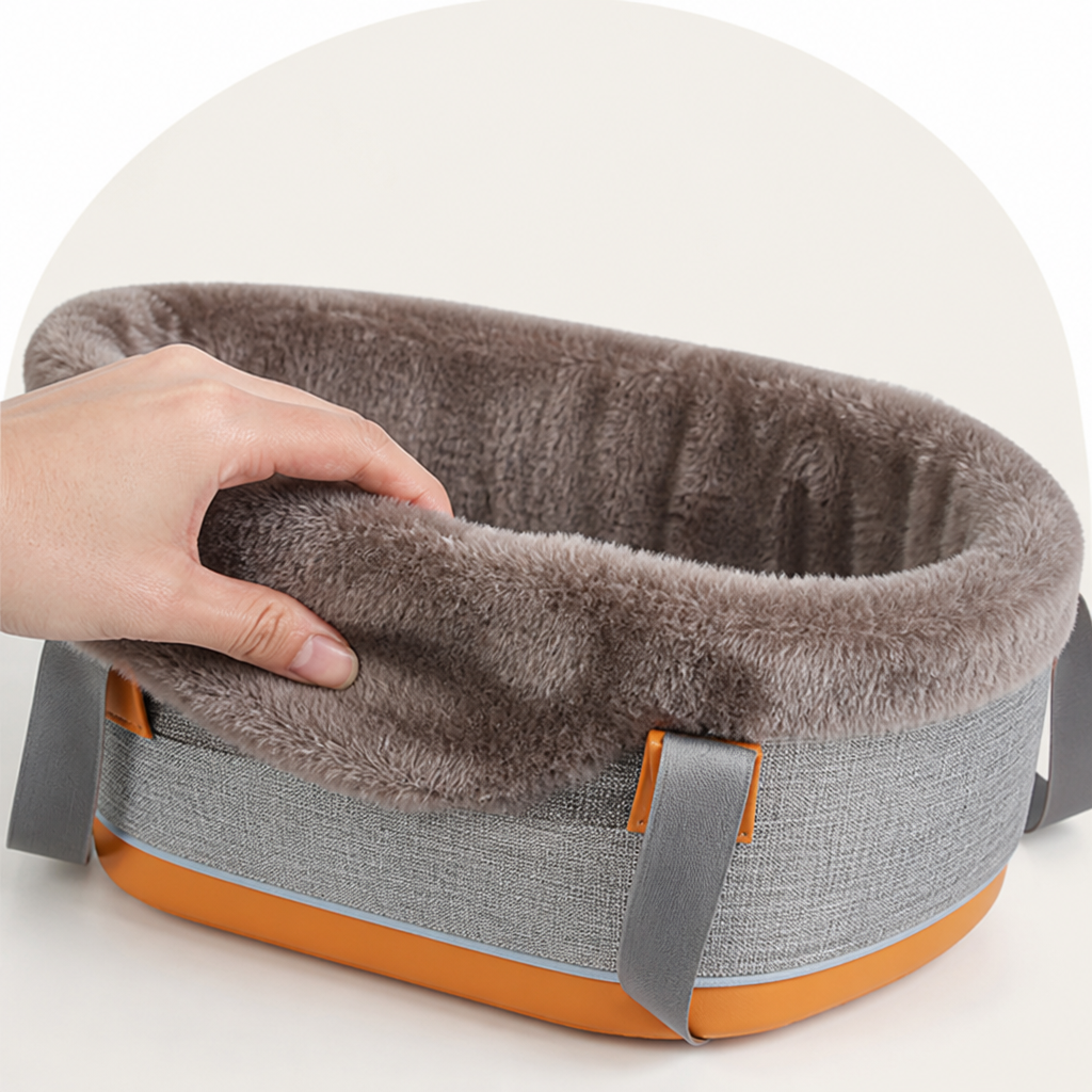 Polyester Armrest Nest & Organizer Pet Car Seat (Center Console Fit)