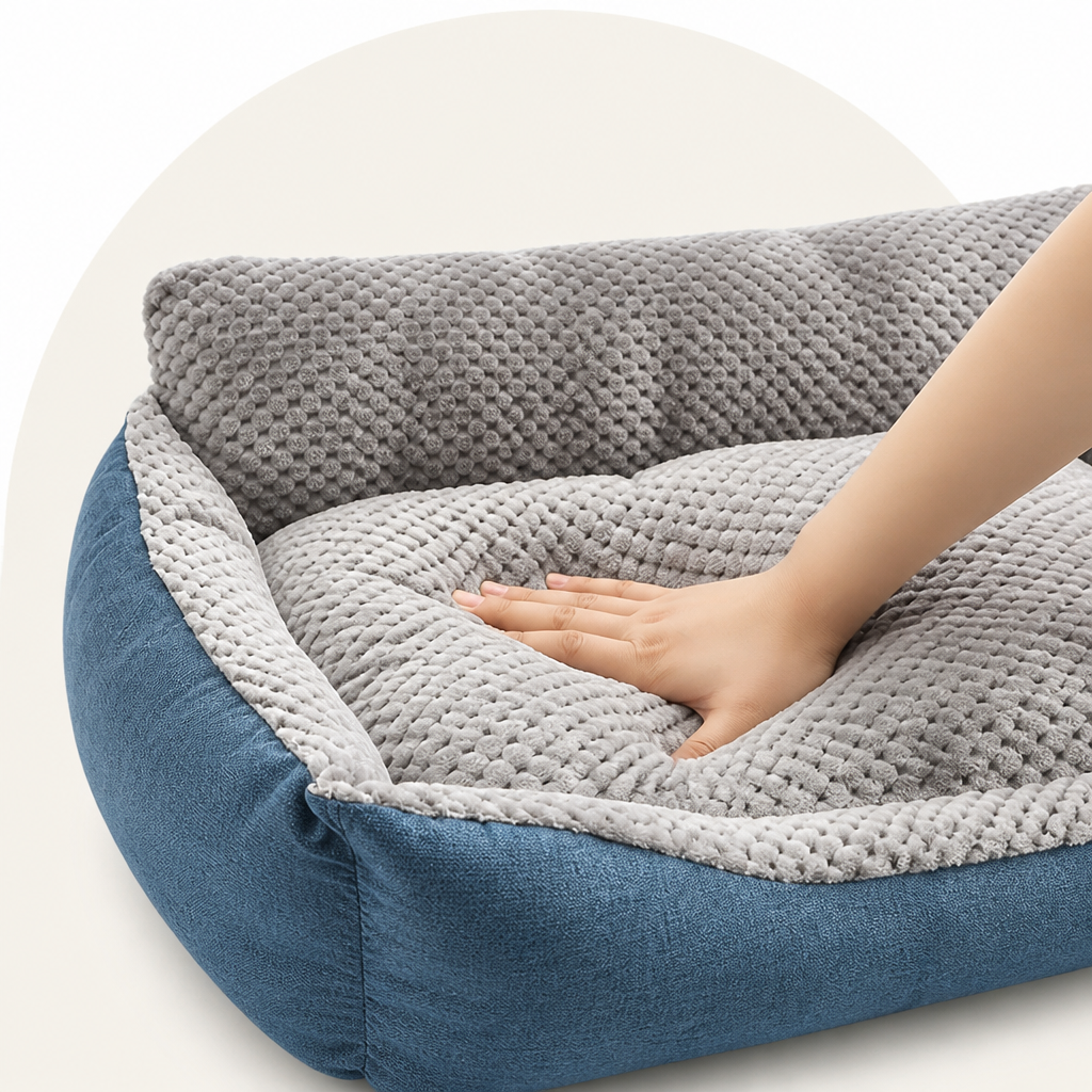 Extra-Thick Plush & High Backrest Dog Sofa Bed (Removable Cover)