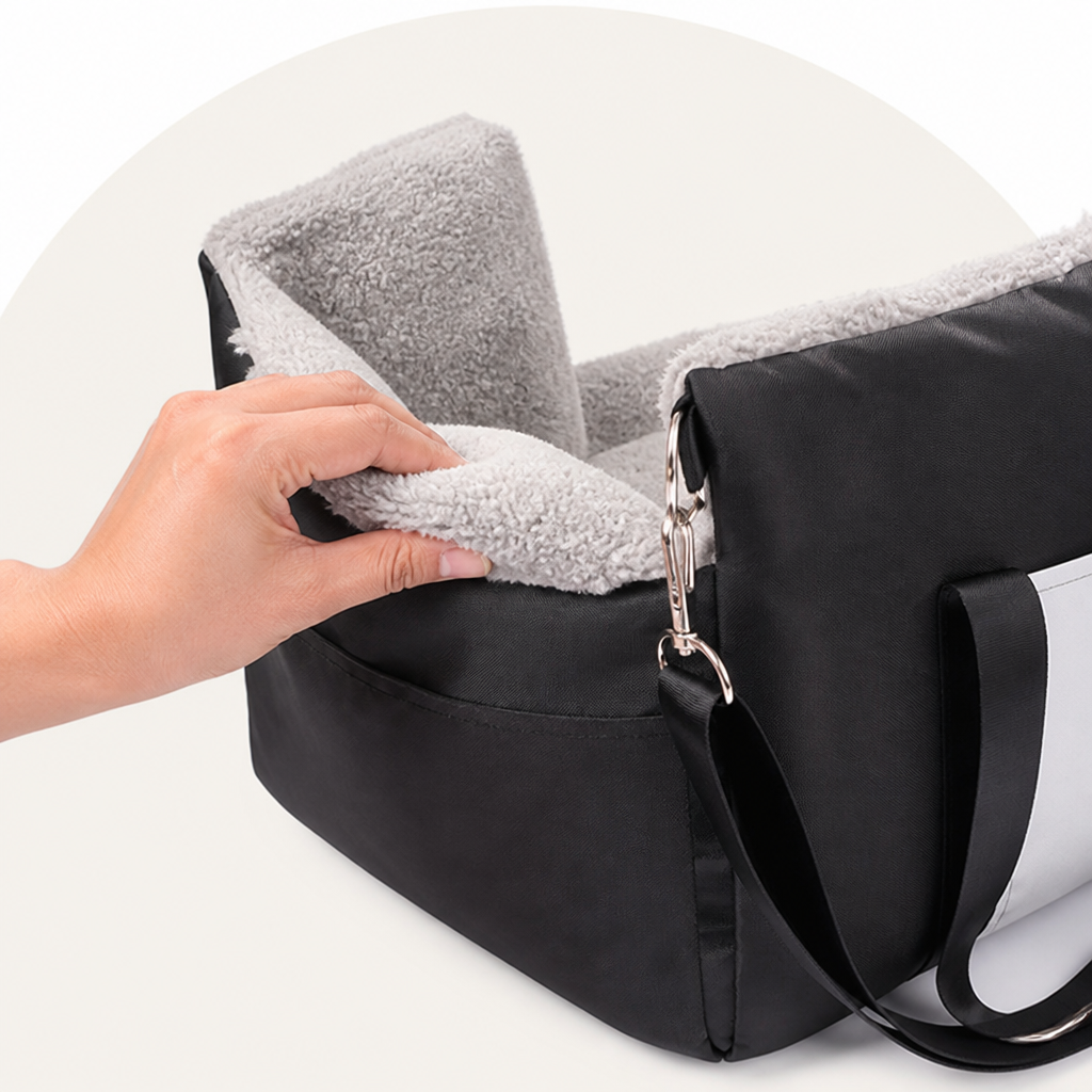 Double Seat Belts & Washable Dog Car Seat (Small Dog)