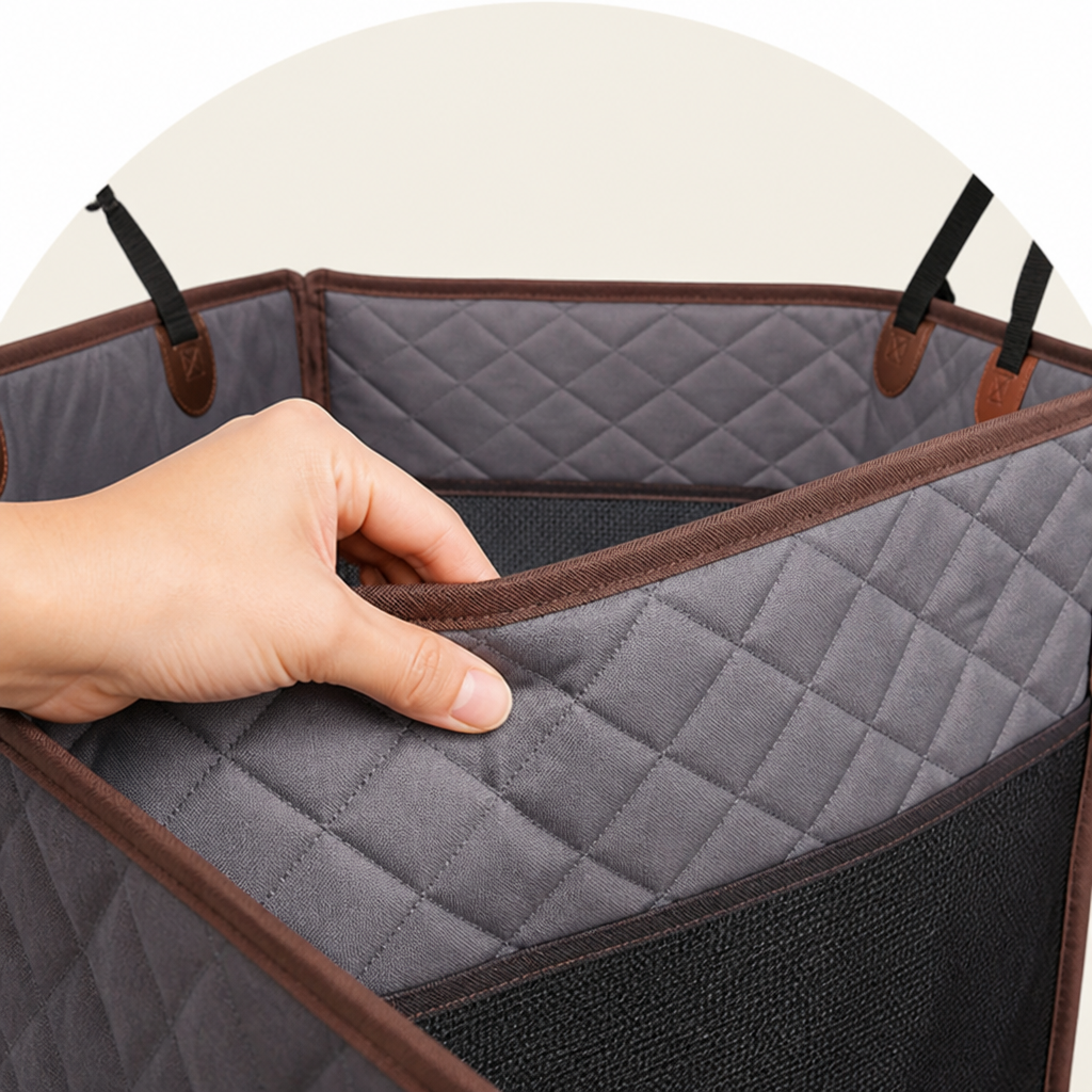 Large Hard-Bottom & Non-Slip Dog Car Seat (Back-Seat Extender)