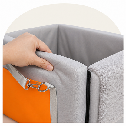 Double-Belt Safety & Padded Car Booster Seat (Armrest Console)