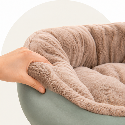 Washable & Non-Slip Round Bolster Dog Bed