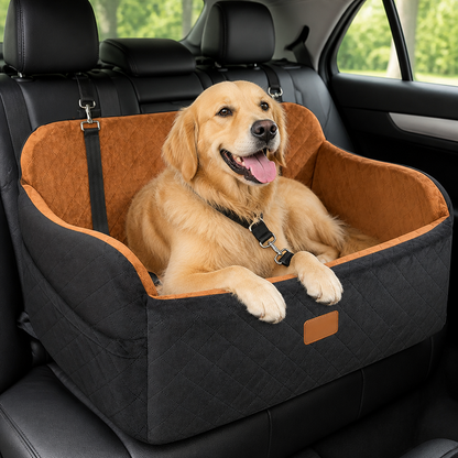 Seat-Belt Pass-Through & Washable Cotton Dog Car Seat