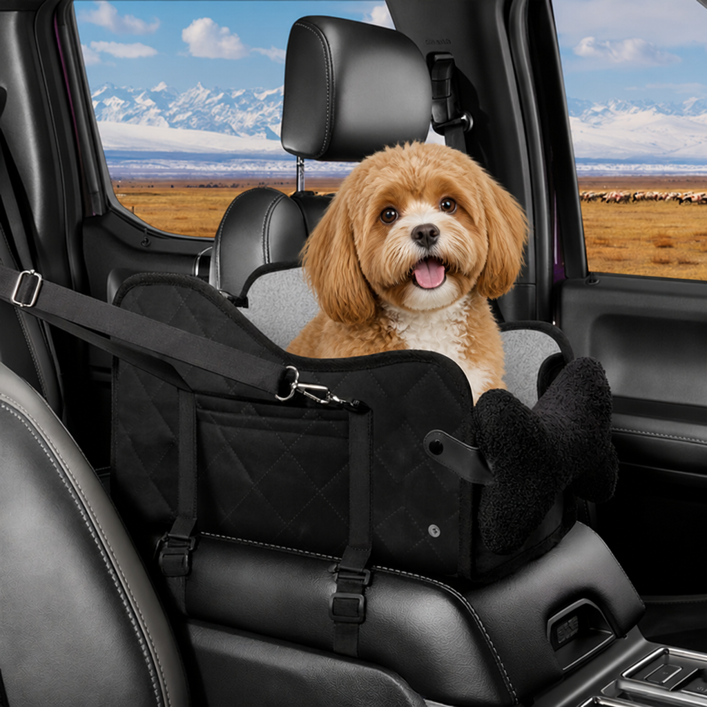 Breathable Mesh & Safety Harness Dog Car Seat