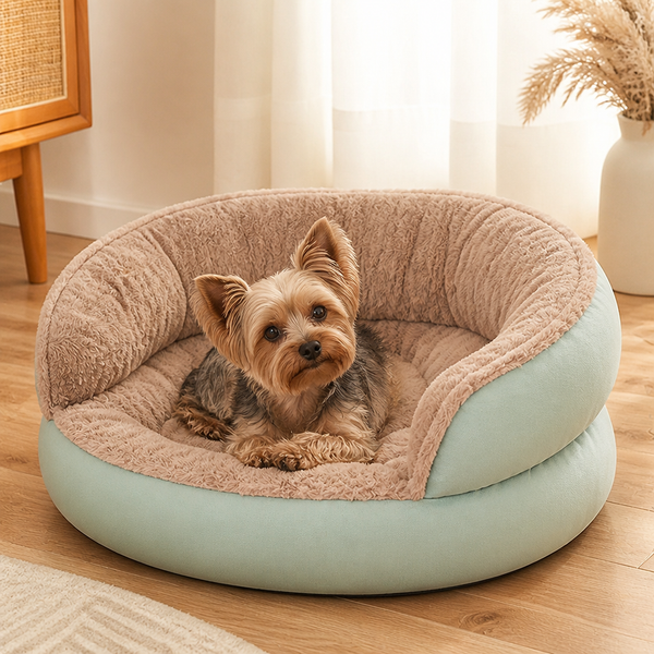Washable & Non-Slip Round Bolster Dog Bed