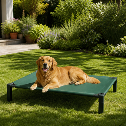 Elevated Cooling & Portable Dog Cot (Removable Canopy)