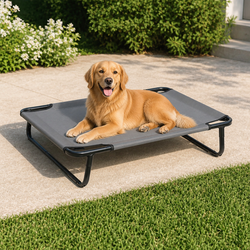 Elevated Iron Frame & Breathable Dog Bed (No Filler)