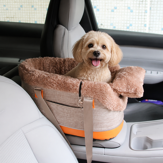 Polyester Armrest Nest & Organizer Pet Car Seat (Center Console Fit)