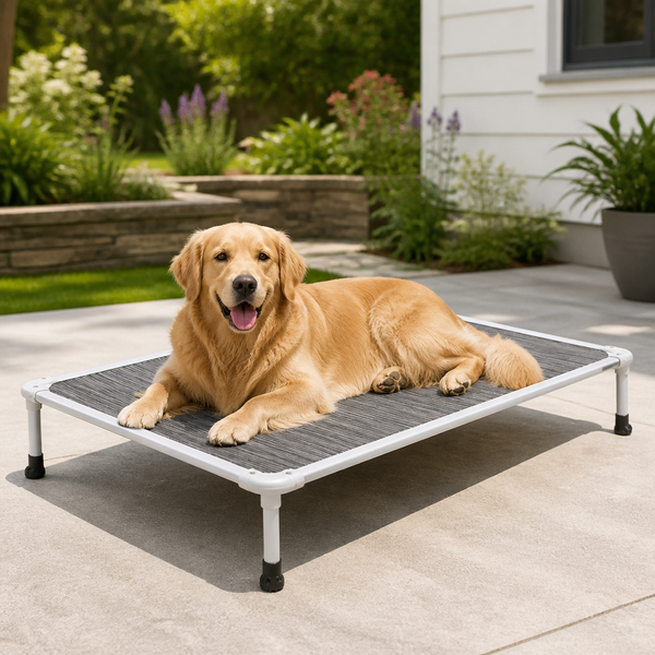 Chew-Proof Aluminum Frame Elevated Dog Bed (Indoor/Outdoor)