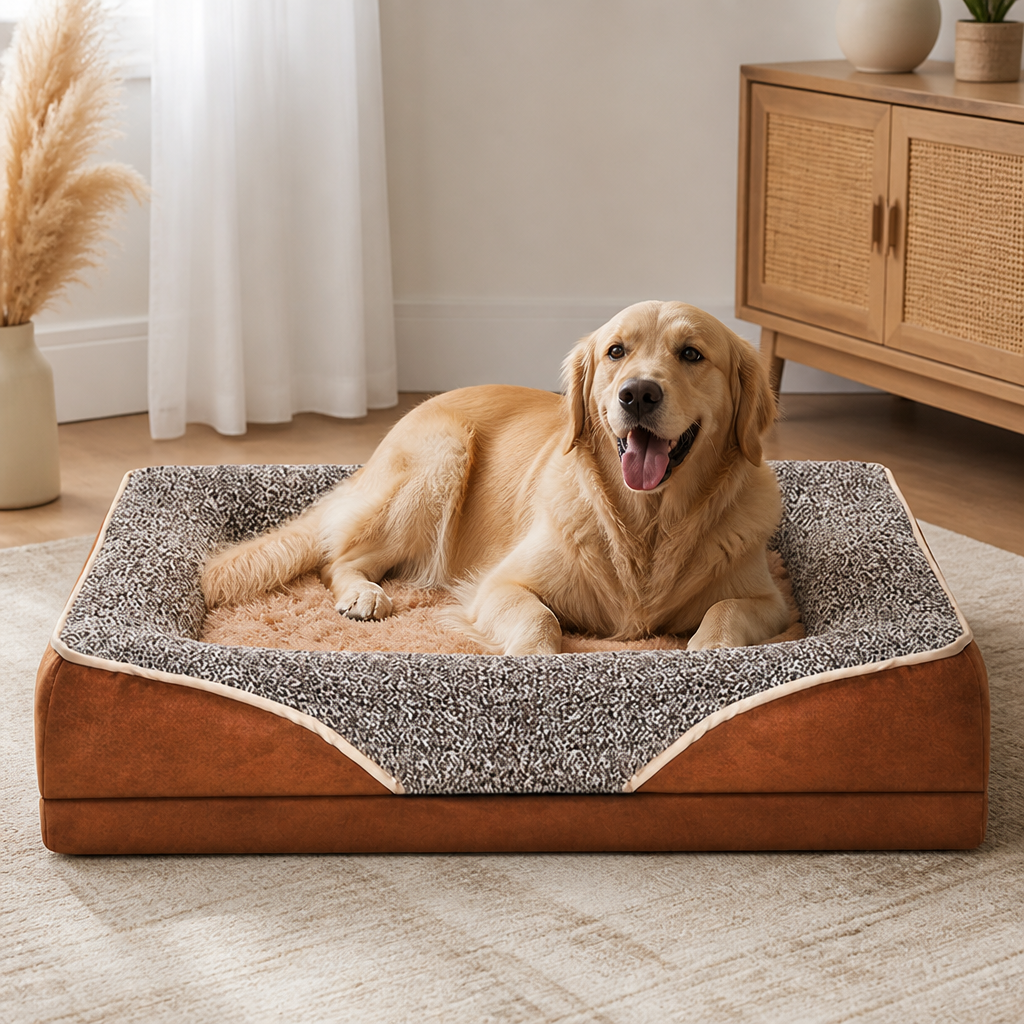 Removable Washable Plush Bolster Bed