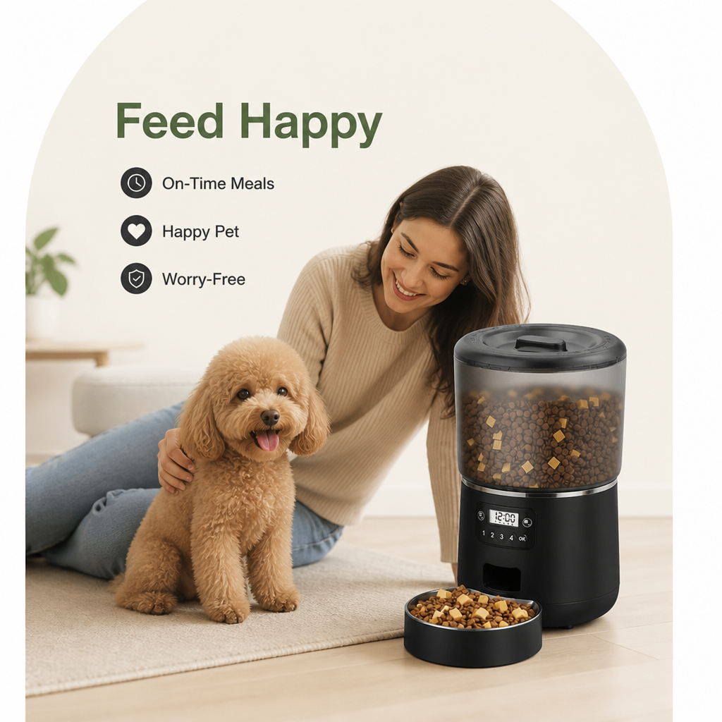 App-Controlled & Scheduled Automatic Pet Feeder (Detachable Stainless Bowl)