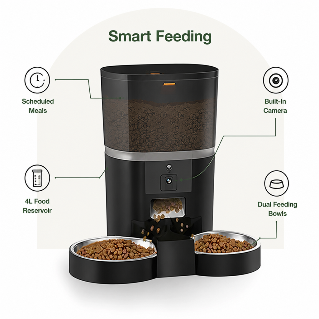 Built-In Camera & Portion-Control Automatic Feeder (4L)
