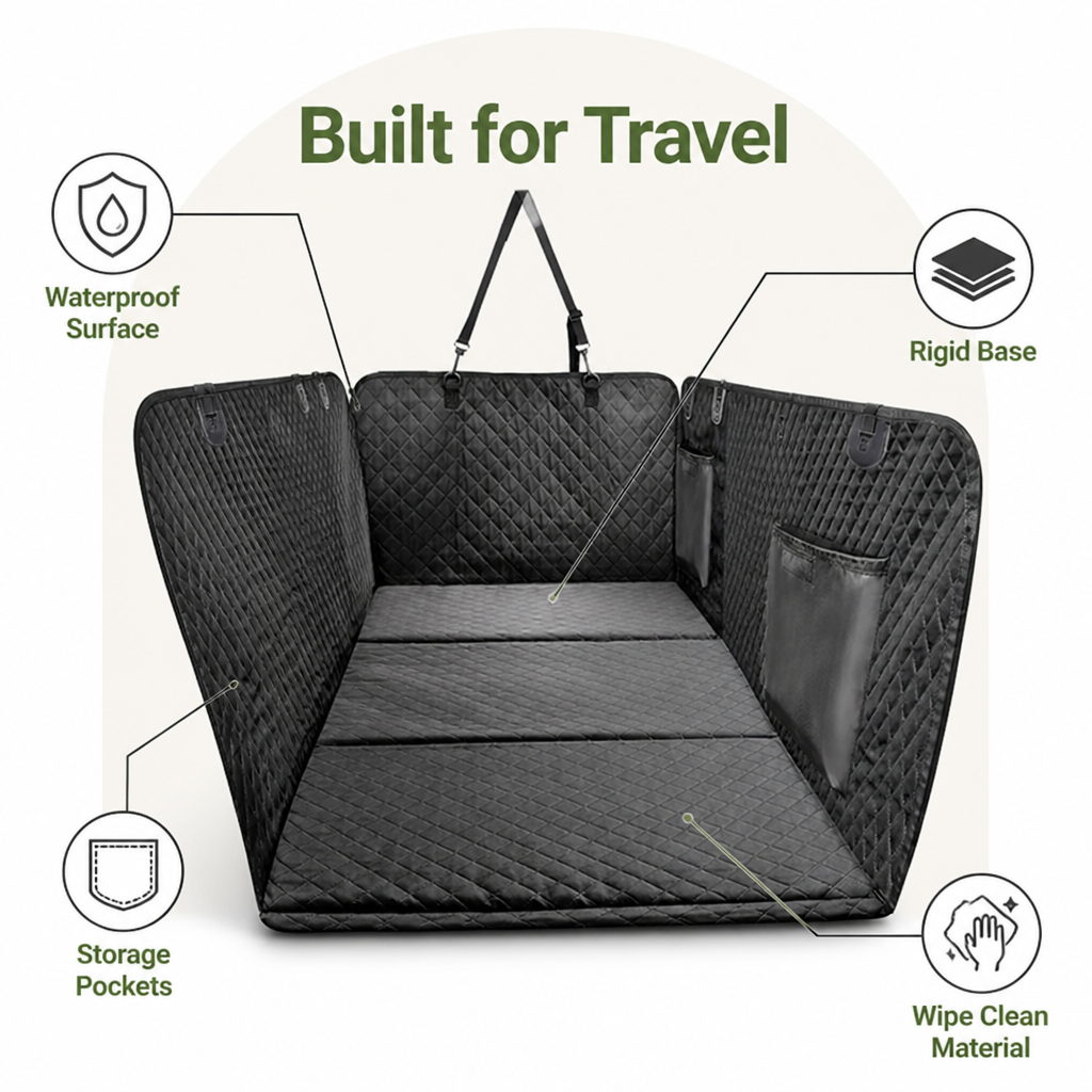Detachable Hard-Bottom & Waterproof Back Seat Extender