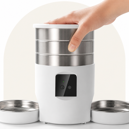 Dual-Bowl WiFi & Button Pet Feeder