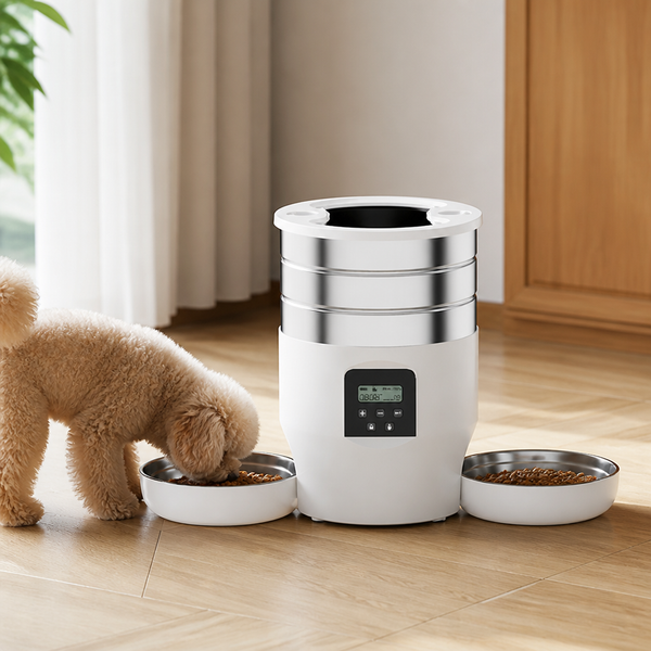Dual-Bowl WiFi & Button Pet Feeder