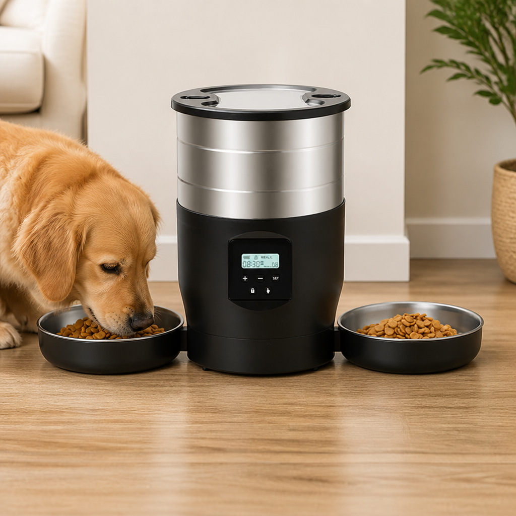Dual-Bowl WiFi & Button Pet Feeder