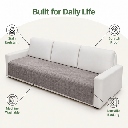 Geometric Scratch & Stain-Resistant Sofa Cover (L-Shaped)