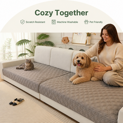 Geometric Scratch & Stain-Resistant Sofa Cover (L-Shaped)
