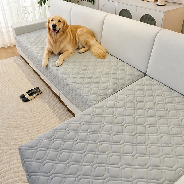 Geometric Scratch & Stain-Resistant Sofa Cover (L-Shaped)