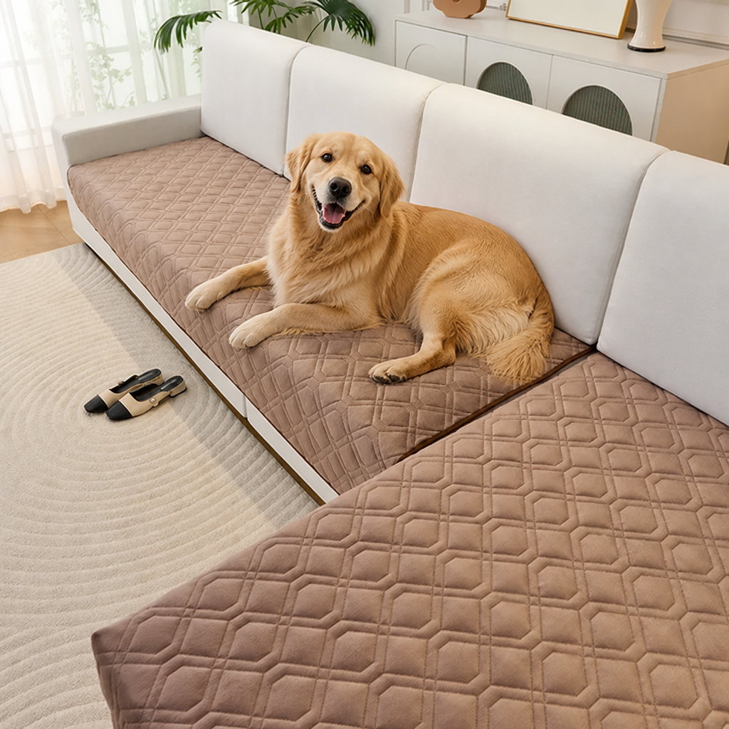 Geometric Scratch & Stain-Resistant Sofa Cover (L-Shaped)