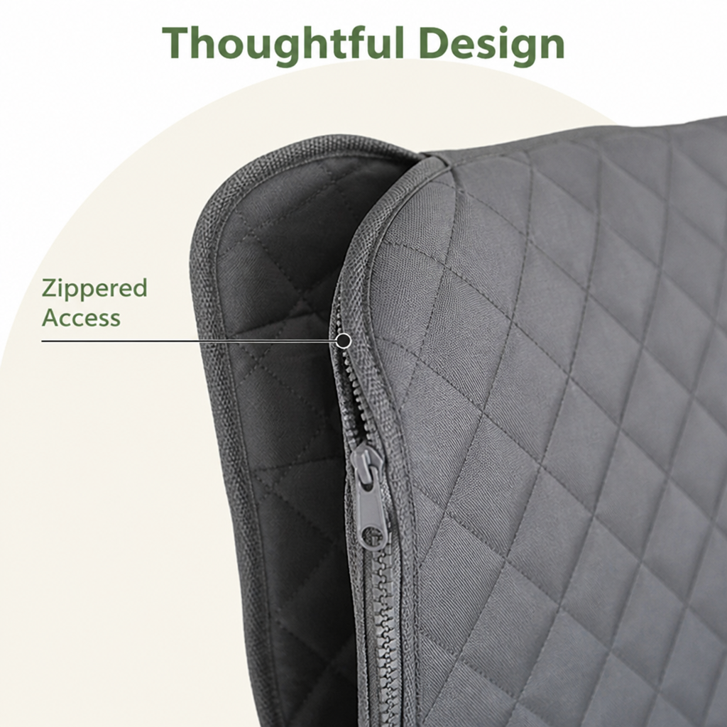 Heavy-Duty 600D Oxford Waterproof & Non-Slip Back Seat Cover (Zippered Seat Access)