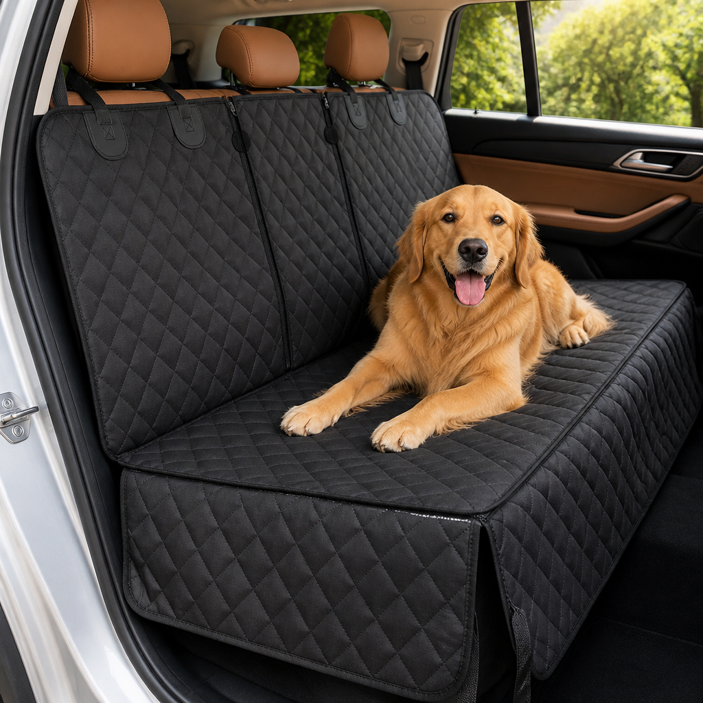 Heavy-Duty 600D Oxford Waterproof & Non-Slip Back Seat Cover (Zippered Seat Access)