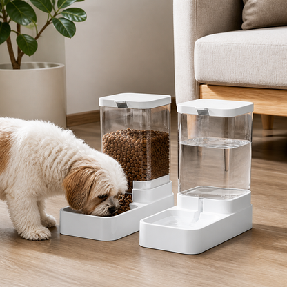 Large-Capacity Gravity Pet Feeder & Waterer