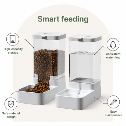 Large-Capacity Gravity Pet Feeder & Waterer