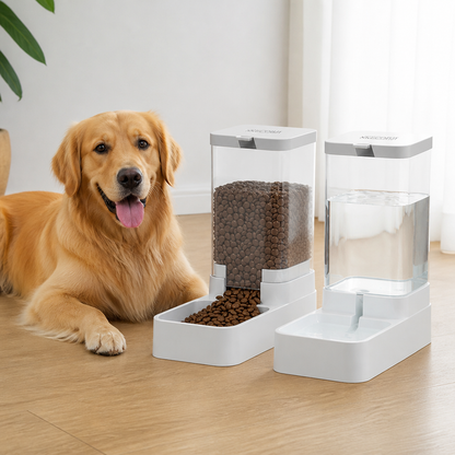 Large-Capacity Gravity Pet Feeder & Waterer