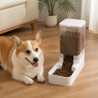 Large-Capacity Gravity Pet Feeder & Waterer
