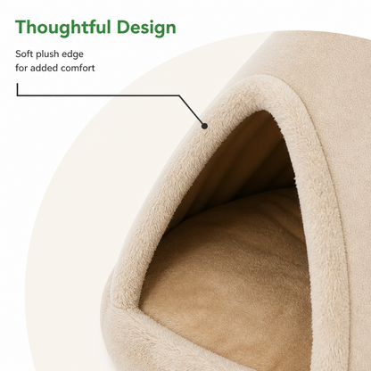 Plush Coral Velvet & Cotton-Filled Pet Teepee