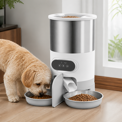 Programmable Portion Control Automatic Pet Feeder (Removable Stainless Steel Bowl)