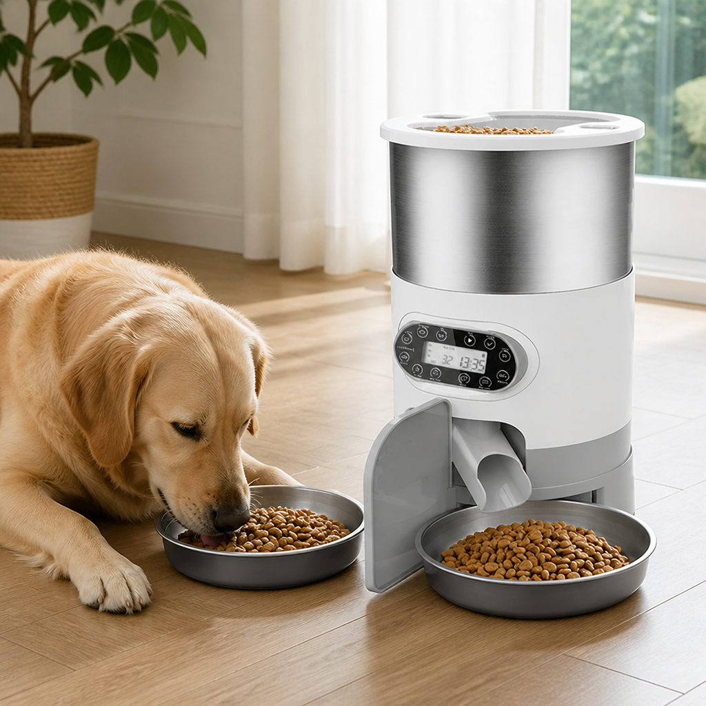 Programmable Portion Control Automatic Pet Feeder (Removable Stainless Steel Bowl)
