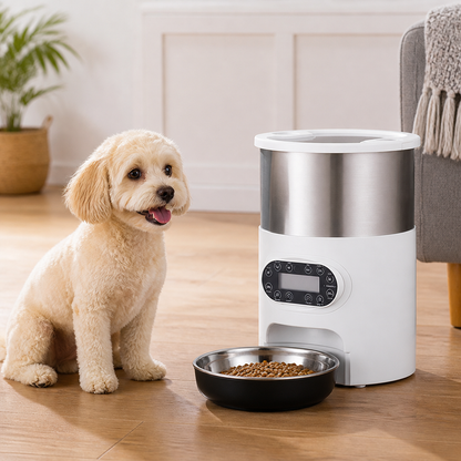 Programmable Portion Control Automatic Pet Feeder (Removable Stainless Steel Bowl)