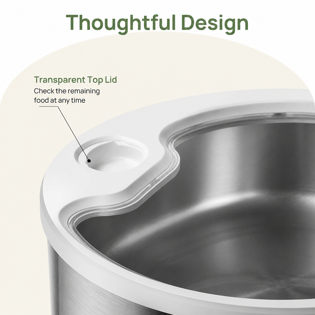 Programmable Portion Control Automatic Pet Feeder (Removable Stainless Steel Bowl)