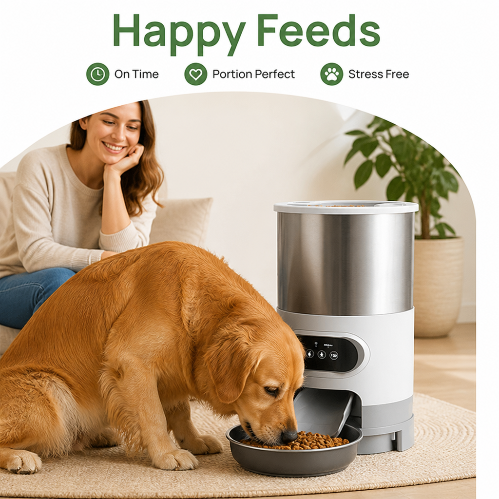 Programmable Portion Control Automatic Pet Feeder (Removable Stainless Steel Bowl)
