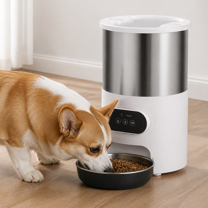 Programmable Portion Control Automatic Pet Feeder (Removable Stainless Steel Bowl)