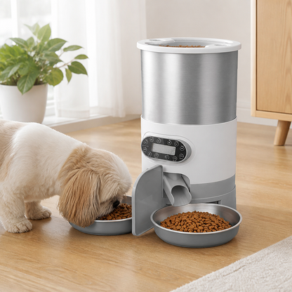 Programmable Portion Control Automatic Pet Feeder (Removable Stainless Steel Bowl)