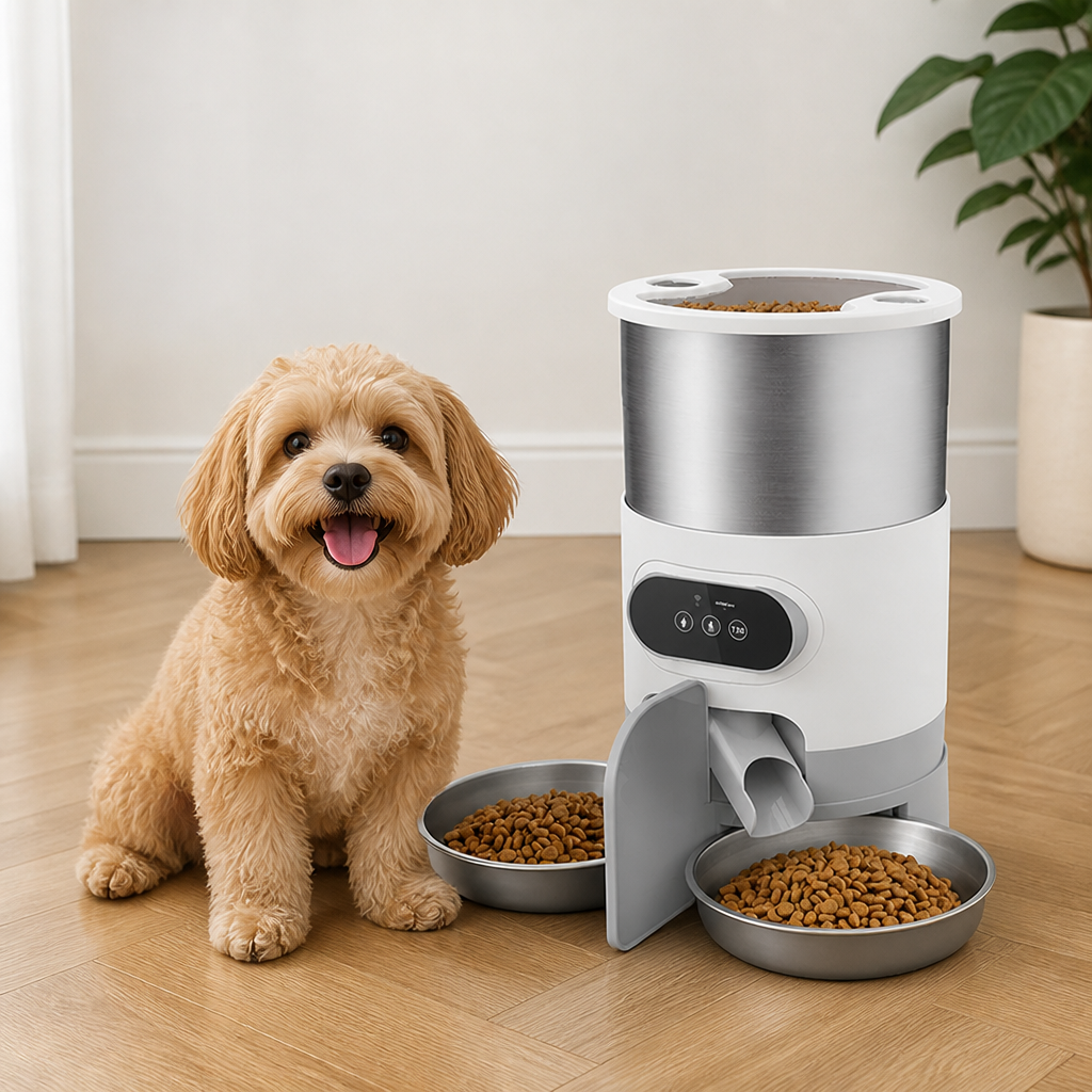 Programmable Portion Control Automatic Pet Feeder (Removable Stainless Steel Bowl)