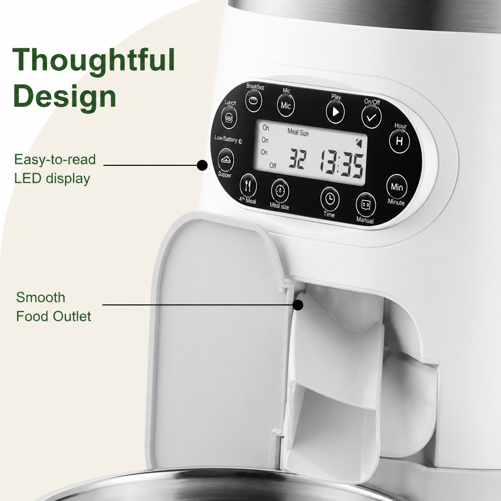Programmable Portion Control & Infrared Anti-Overflow Pet Feeder